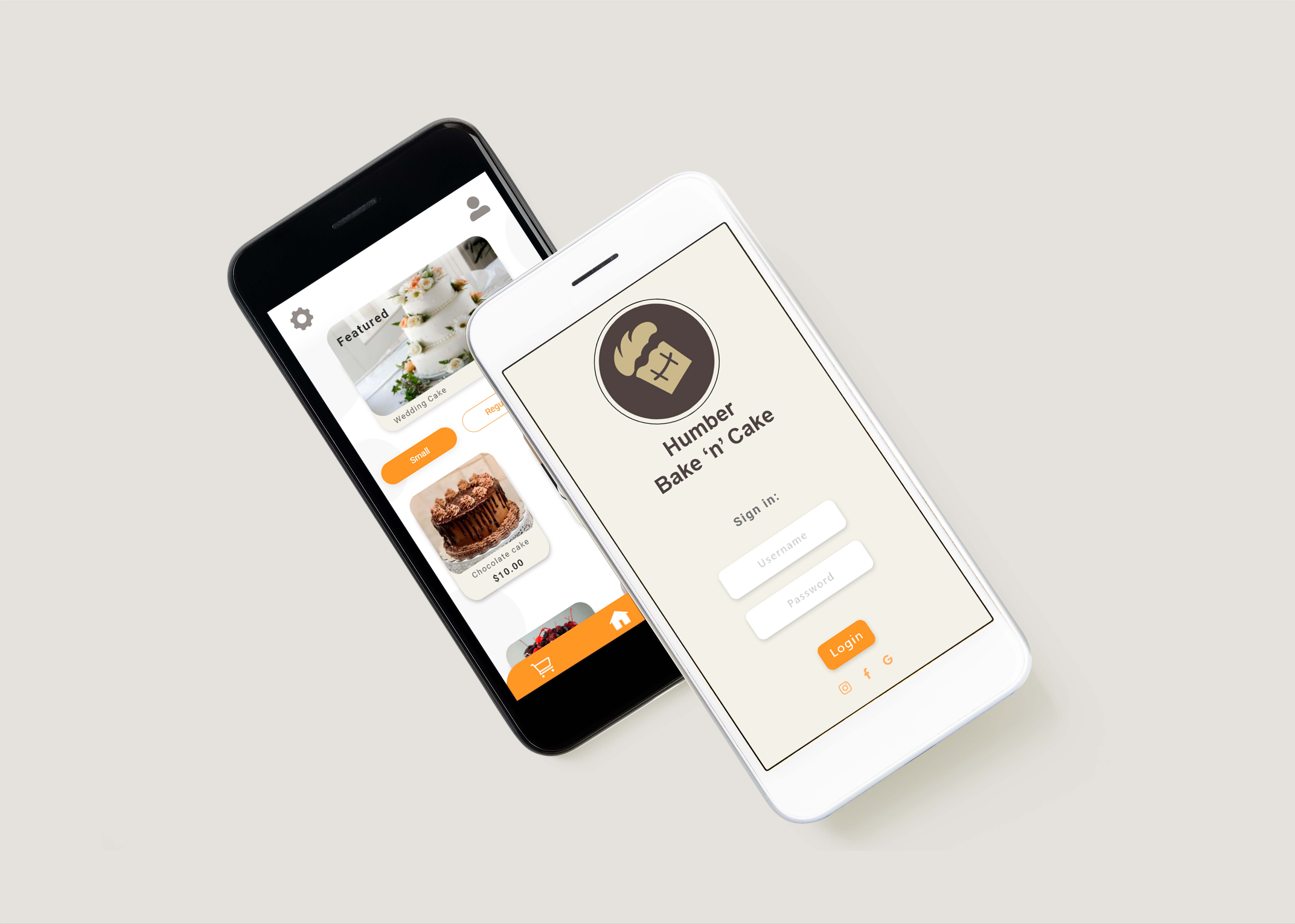  Humber Cake Bakery App mockup 